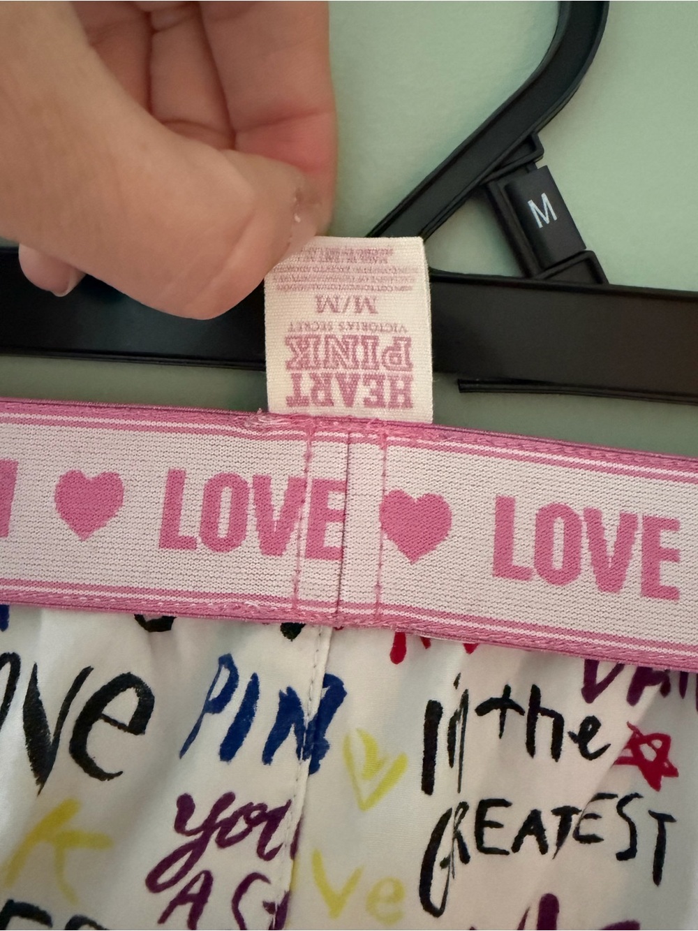 Victoria's Secret PINK Graphic Sleep Shorts - Graffiti and Rhinestone Y2K print - Picture 5 of 5